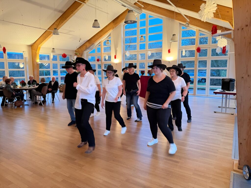 Eine Gruppe von Menschen tanzt Linedance